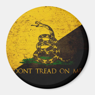 Black Grunge Anarcho Gadsden Flag Magnet