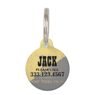 Black Grunge Anarcho Gadsden Flag Pet Tag