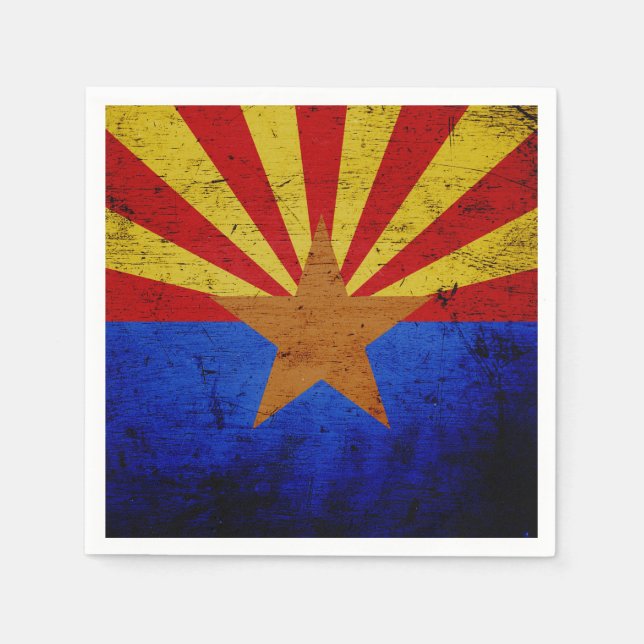 Black Grunge Arizona State Flag Napkin (Front)