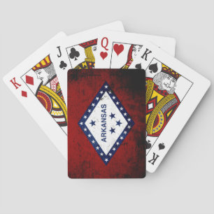 Black Grunge Arkansas State Flag Playing Cards