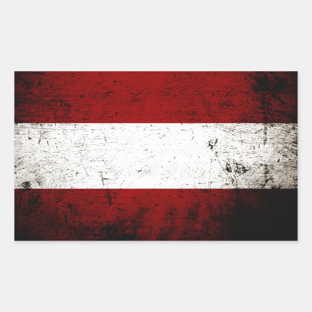 Black Grunge Austria Flag Rectangular Sticker (Front)
