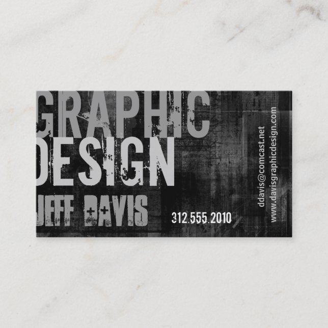 black grunge business card (Front)