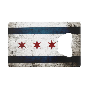 Black Grunge Chicago Flag