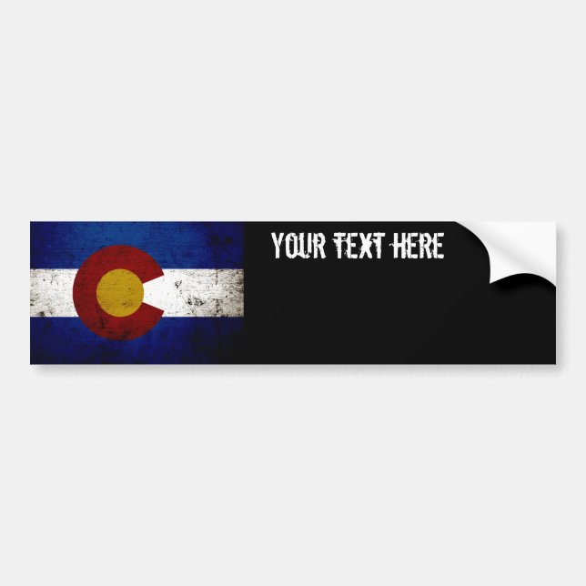 Black Grunge Colorado State Flag Bumper Sticker (Front)