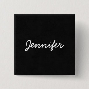 Black Grunge Custom Name JENNIFER Square 15 Cm Square Badge