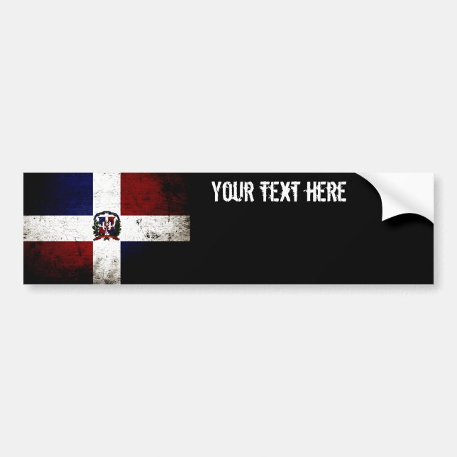 Black Grunge Dominican Republic Flag Bumper Sticker (Front)