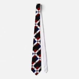 Black Grunge Dominican Republic Flag Tie