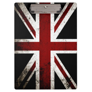 Black Grunge England Flag 3 Clipboard