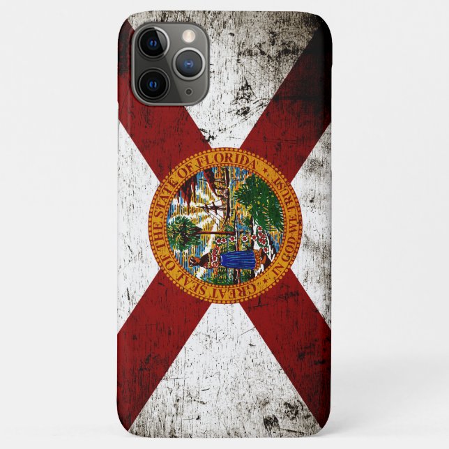 Black Grunge Florida State Flag Case-Mate iPhone Case (Back)