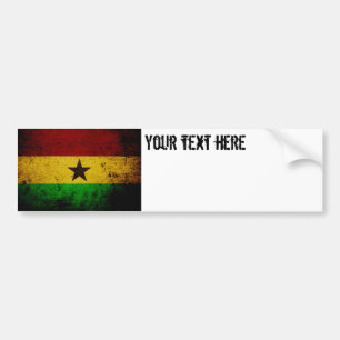 Black Grunge Ghana Flag Bumper Sticker