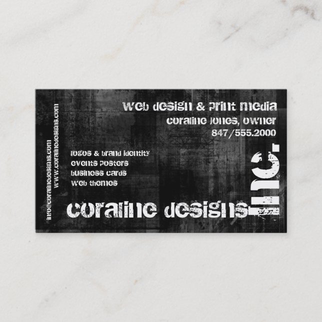 black grunge, Inc. business card (Front)