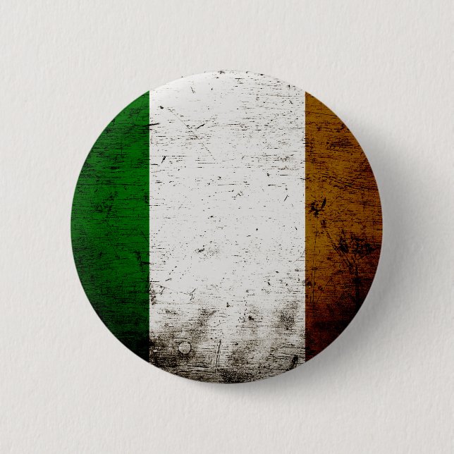 Black Grunge Ireland Flag 6 Cm Round Badge (Front)