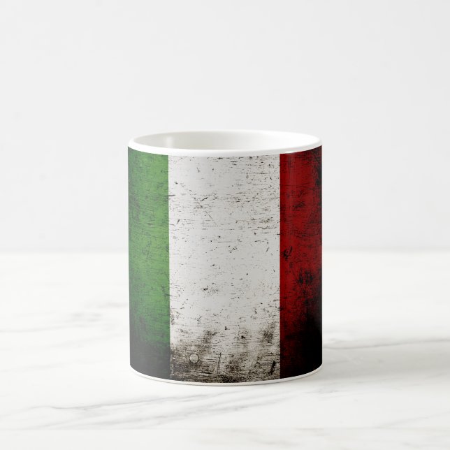 Black Grunge Italy Flag Coffee Mug (Center)