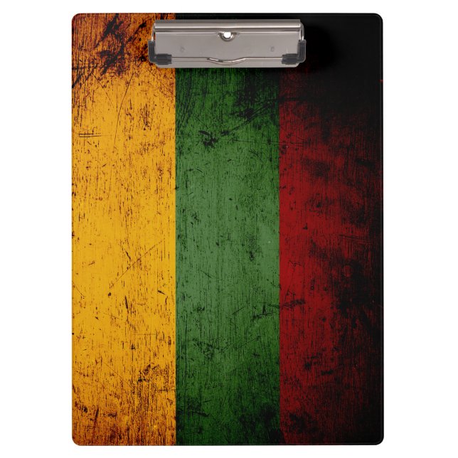 Black Grunge Lithuania Flag Clipboard (Front)