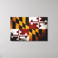 Black Grunge Maryland State Flag