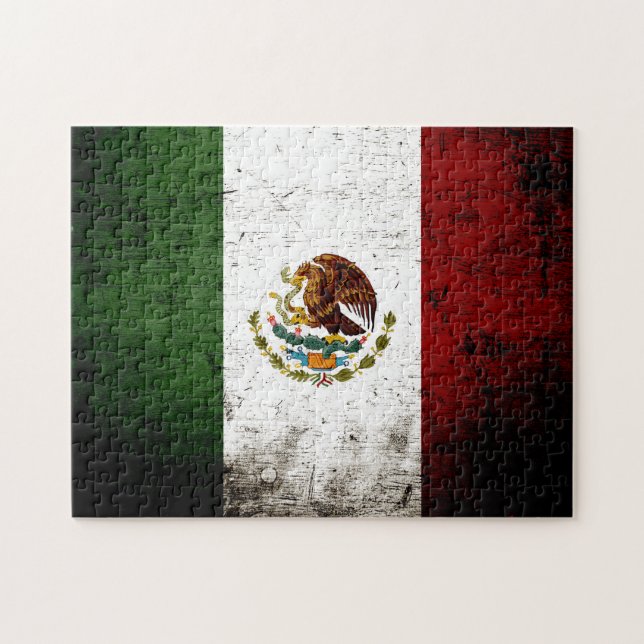 Black Grunge Mexico Flag Jigsaw Puzzle (Horizontal)