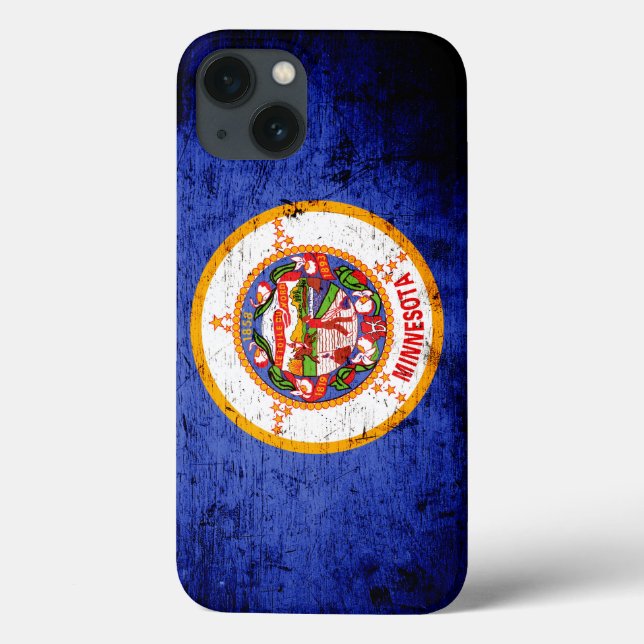 Black Grunge Minnesota State Flag Case-Mate iPhone Case (Back)