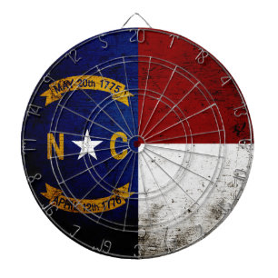 Black Grunge North Carolina State Flag Dartboard