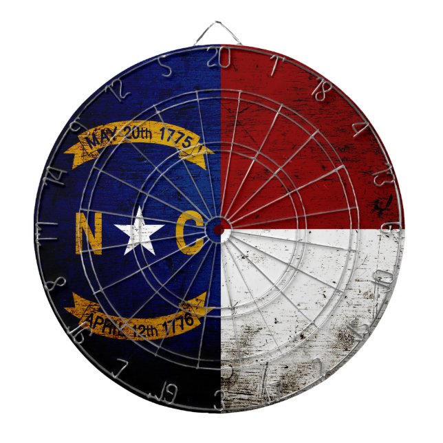 Black Grunge North Carolina  State Flag Dartboard (Front)