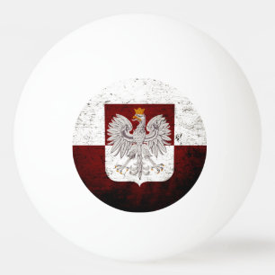 Black Grunge Poland Flag Ping Pong Ball