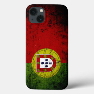 Black Grunge Portugal Flag iPhone 13 Case
