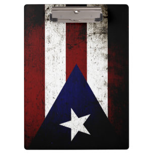 Black Grunge Puerto Rico Flag Clipboard