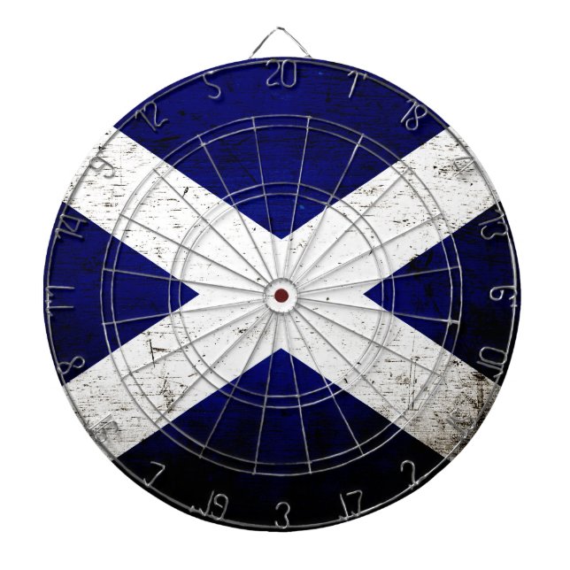 Black Grunge Scotland Flag Dartboard (Front)