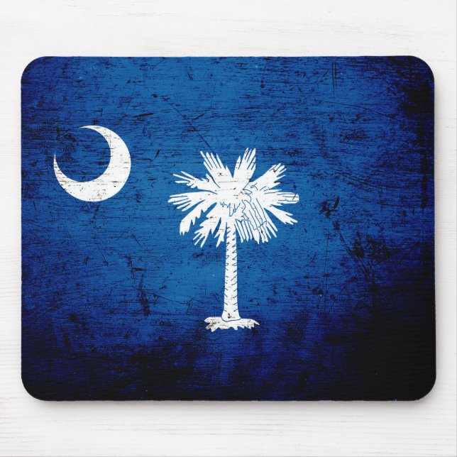 Black Grunge South Carolina State Flag Mouse Pad (Front)