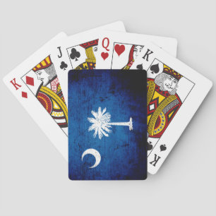 Black Grunge South Carolina State Flag Playing Cards