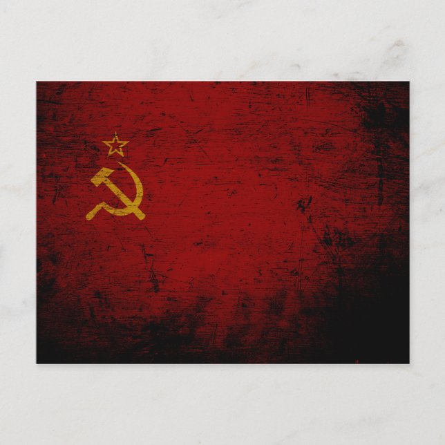 Black Grunge Soviet Union Flag Postcard (Front)