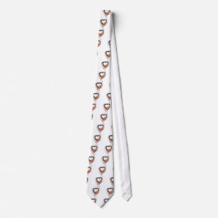 Black Grunge Style Heart and Flower Tie