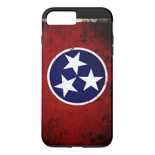 Black Grunge Tennessee State Flag Case-Mate iPhone Case (Back)