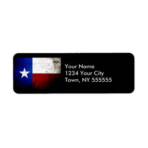 Black Grunge Texas State Flag