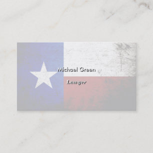 Black Grunge Texas State Flag Business Card
