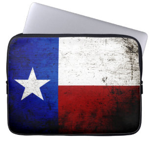 Black Grunge Texas State Flag Laptop Sleeve