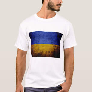 Black Grunge Ukraine Flag T-Shirt