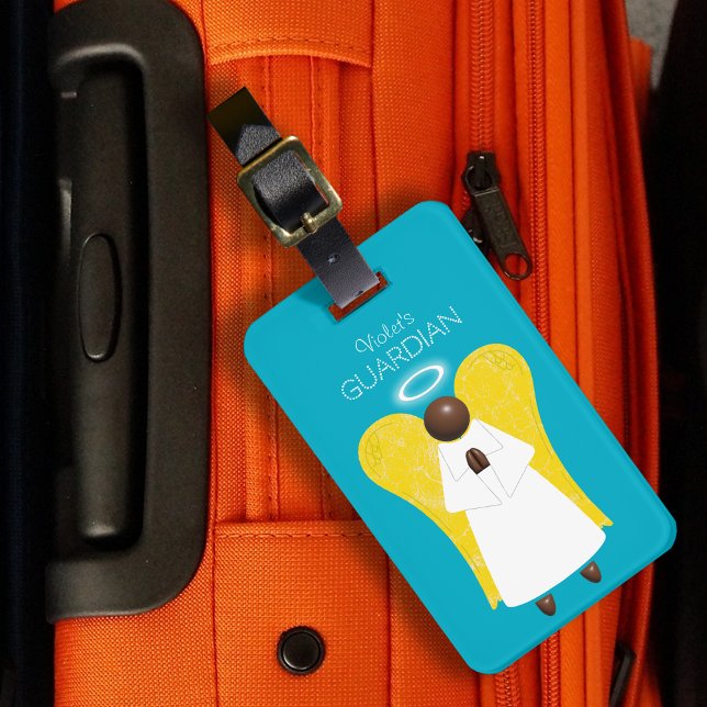 Black Guardian Angel, (double-sided) Luggage Tag (Black Guardian Angel)