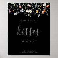 Black Guess How Many Kisses Bridal Shower Game