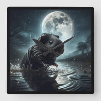 Black Guinea pig clock