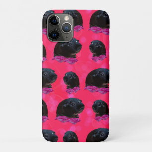 Black Guinea Pigs On Pretty Pink Roses Case-Mate iPhone Case