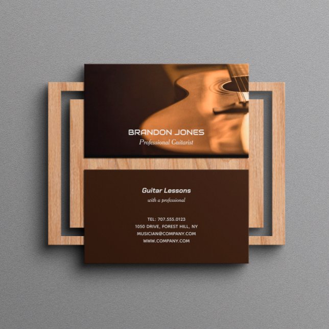 Black Guitar, Guitarist, Professional Musician Business Card (Creator Uploaded)