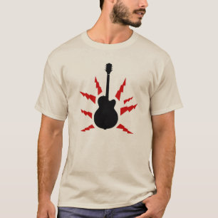 black guitar with red lightning bolts T-Shirt