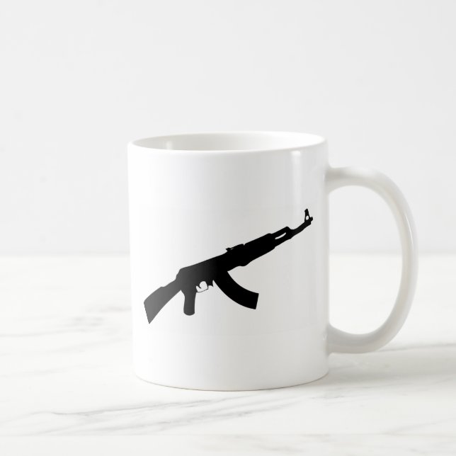 black gun ak 47 icon coffee mug (Right)