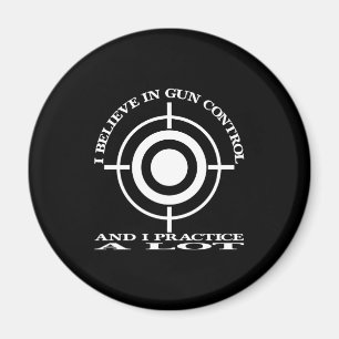 Black Gun Control Practice Lot Magnet