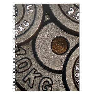 Black Gym Weights Fitness Spiral Notebook