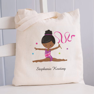 Black Gymnast Personalized Tote Bag