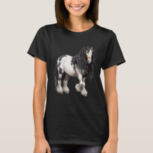 Black Gypsy Vanner Horse  Riding Equestrian T-Shirt