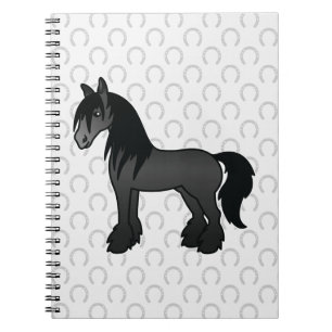 Black Gypsy Vanner / Shire / Clydesdale Horse Spiral Notebook