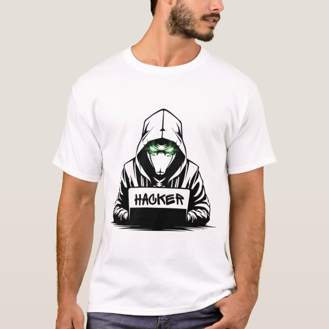 Black Hacker T-Shirt Design (Front)