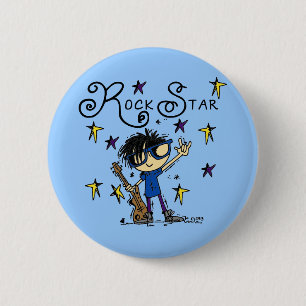 Black Hair Boy Rock Star 6 Cm Round Badge